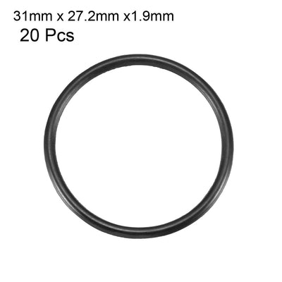 Harfington Nitrile Rubber O-Rings, Metric Buna-N Sealing Gasket, Black, Pack of 20