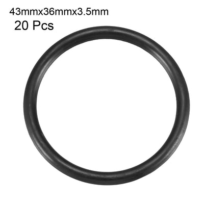 Harfington Nitrile Rubber O-Rings, Metric Buna-N Sealing Gasket, Black, Pack of 20