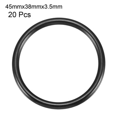 Harfington Nitrile Rubber O-Rings, Metric Buna-N Sealing Gasket, Black, Pack of 20