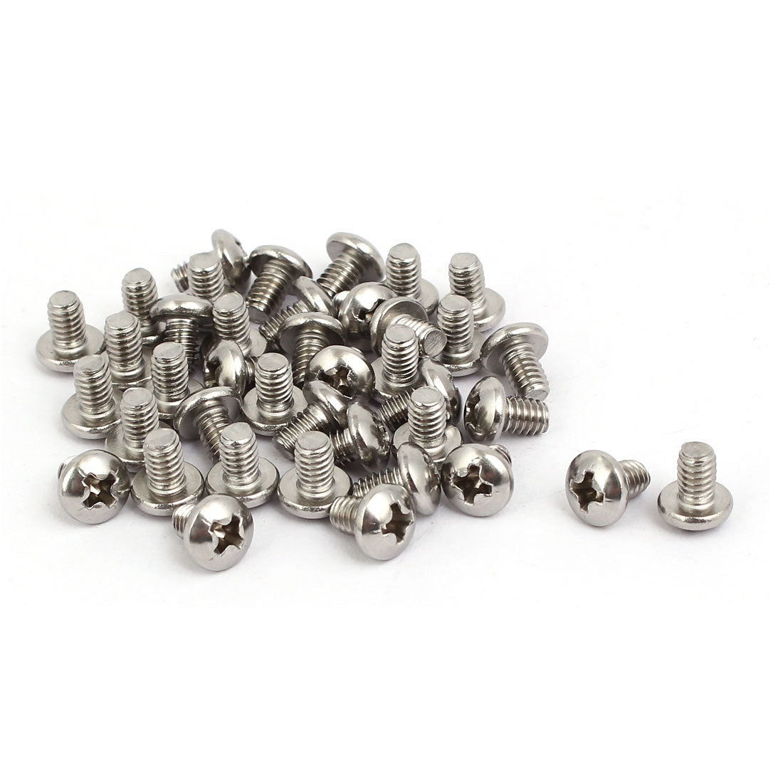 Harfington 8#-32x1/4-inch 304 Stainless Steel Phillips Pan Head Bolts Machine Screws 40PCS