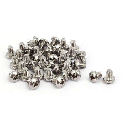 Harfington 8#-32x1/4-inch 304 Stainless Steel Phillips Pan Head Bolts Machine Screws 40PCS