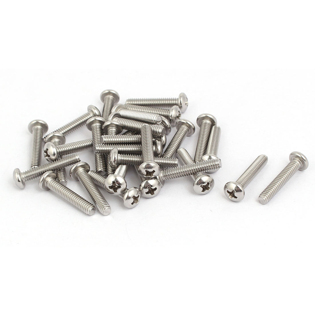 Harfington 8#-32x7/8-inch 304 Stainless Steel Phillips Pan Head Machine Screw Bolt 30pcs