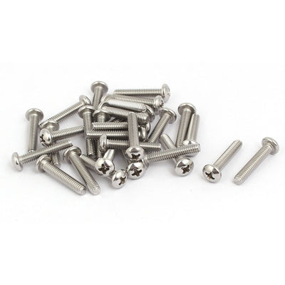Harfington 8#-32x7/8-inch 304 Stainless Steel Phillips Pan Head Machine Screw Bolt 30pcs