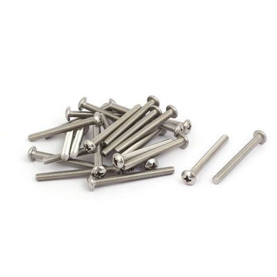 Harfington 8#-32x1-5/8-inch 304 Stainless Steel Phillips Pan Head Bolts Machine Screws 25PCS