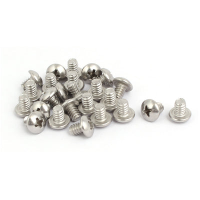 Harfington 10#-24x1/4-inch 304 Stainless Steel Phillips Pan Head Machine Screw Bolt 25pcs