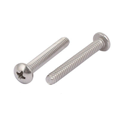 Harfington 10#-24x1-3/8-inch 304 Stainless Steel Phillips Pan Head Machine Screw Bolt 25pcs