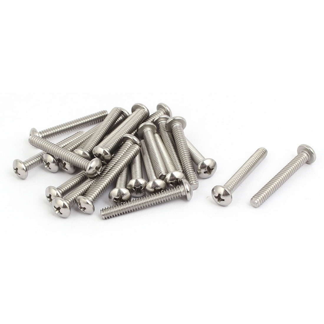 Harfington 10#-24x1-3/8-inch 304 Stainless Steel Phillips Pan Head Machine Screw Bolt 25pcs