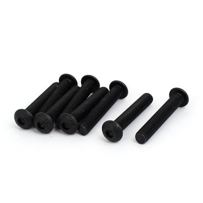 Harfington M10x60mm 10.9 Grade Button Head Hex Socket Cap Screw Bolt Black 8pcs