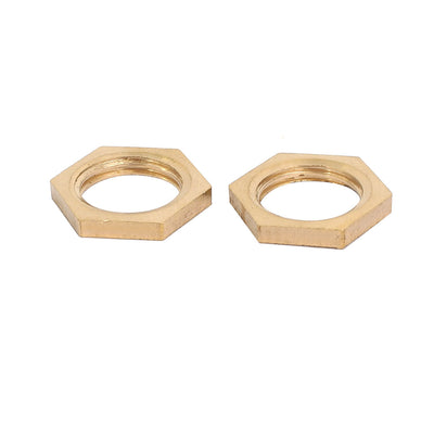 Harfington 15 Pcs 1/4BSP Female Thread Brass Hex Nut Pipe Fitting Locknut
