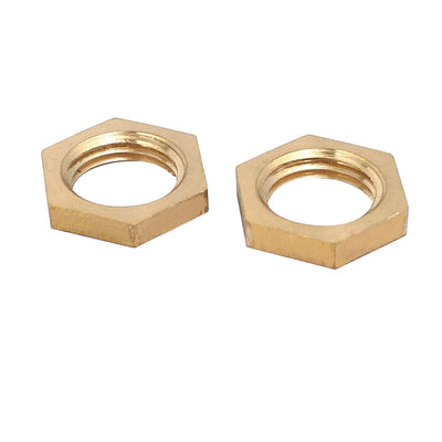Harfington 15 Pcs 1/8BSP Female Thread Brass Hex Nut Pipe Fitting Locknut