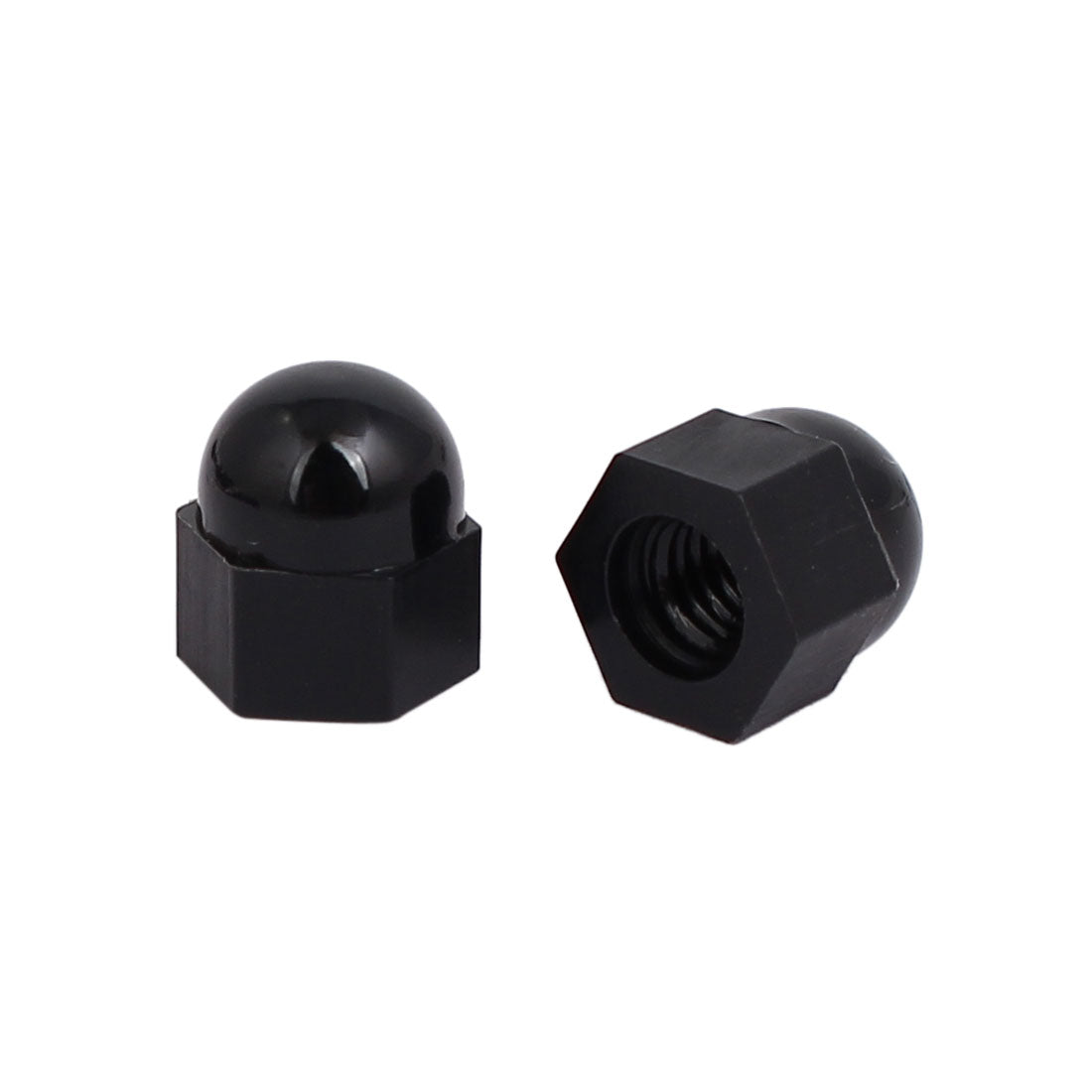 Harfington M4 Female Thread Nylon Hex Domed Cap Acorn Nuts Black 100pcs