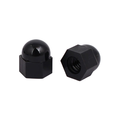 Harfington M4 Female Thread Nylon Hex Domed Cap Acorn Nuts Black 100pcs