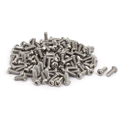 Harfington M4 x 10mm 304 Stainless Steel Phillips Round Head Machine Screws Bolt 100pcs