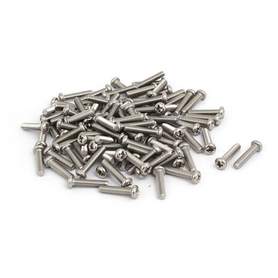 Harfington M4 x 18mm 304 Stainless Steel Phillips Round Head Machine Screws Bolt 100pcs
