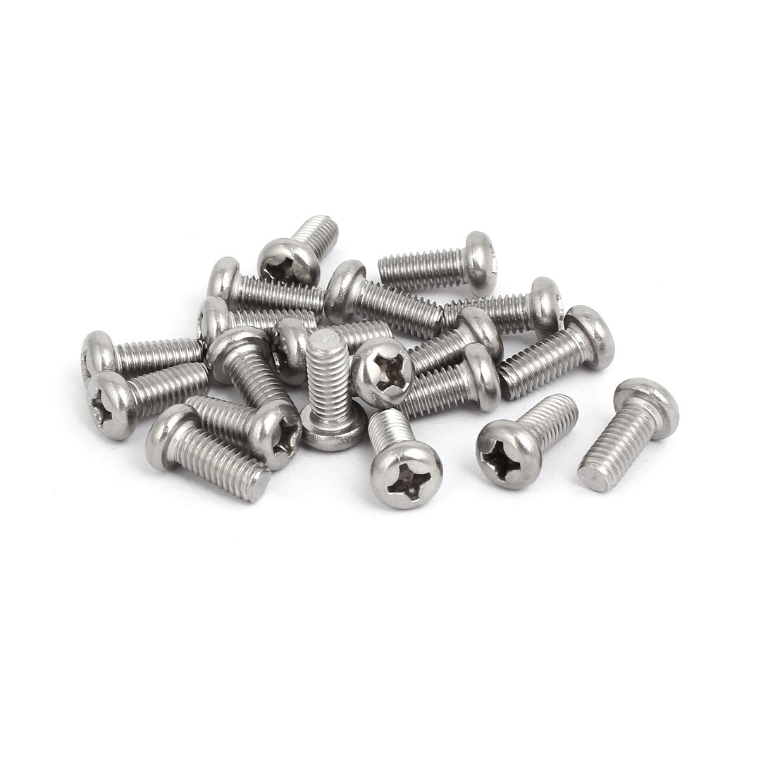 Harfington M6 x 14mm 304 Stainless Steel Phillips Round Head Machine Screws Bolt 20pcs