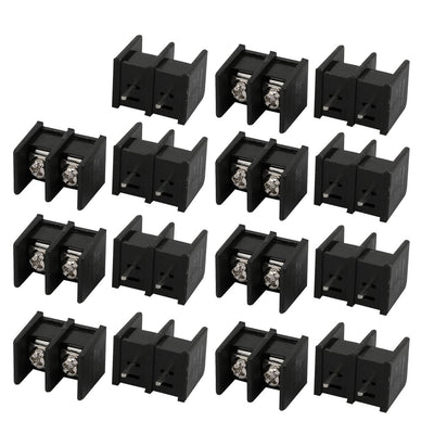 Harfington 15Pcs 2 Position Wire Connector Screw Barrier Terminal Strip Blocks AC 300V 20A