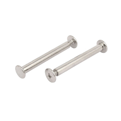 Harfington 30pcs 5mmx40mm Binding Screw Post Silver Tone for Photo Albums Scrapbook