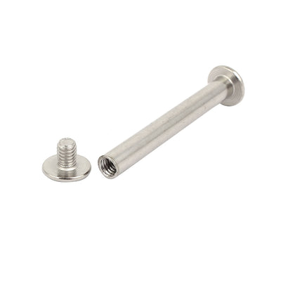 Harfington 30pcs 5mmx40mm Binding Screw Post Silver Tone for Photo Albums Scrapbook