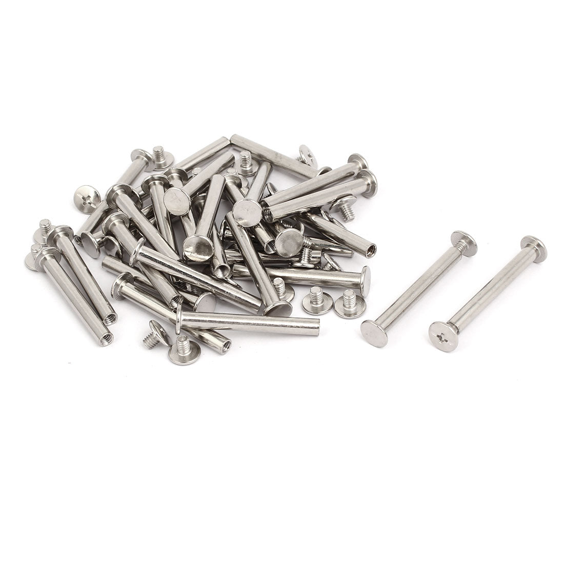 Harfington 30pcs 5mmx40mm Binding Screw Post Silver Tone for Photo Albums Scrapbook