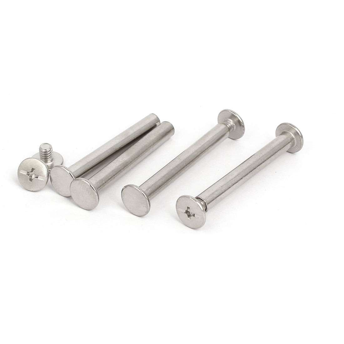 Harfington 5mmx40mm Binding Chicago Screw Posts Barrel Nuts Docking Rivets Silver Tone 4pcs
