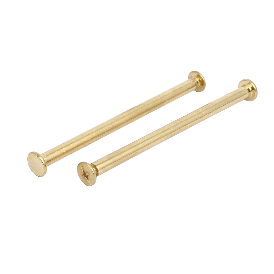 Harfington 5mmx80mm Binding Chicago Screw Posts Nuts Docking Rivets Brass Tone 5pcs