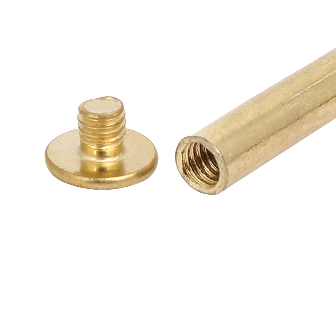 Harfington 5mmx80mm Binding Chicago Screw Posts Nuts Docking Rivets Brass Tone 5pcs