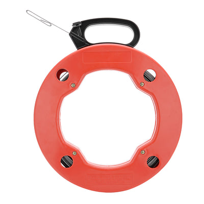 Harfington 131 Feet (40M) Electrical Fish Tape Reel, Pull Communication Wire Cable Line From Drywall, Ceiling, Under Rug Conduit or Pipe 0.12" W x 0.05" H