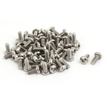 Harfington M5x12mm 304 Stainless Steel Button Head Torx Socket Cap Screws Fasteners 60pcs
