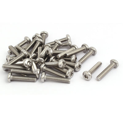 Harfington M5x25mm 304 Stainless Steel Button Head Torx Socket Cap Screws Fasteners 35pcs