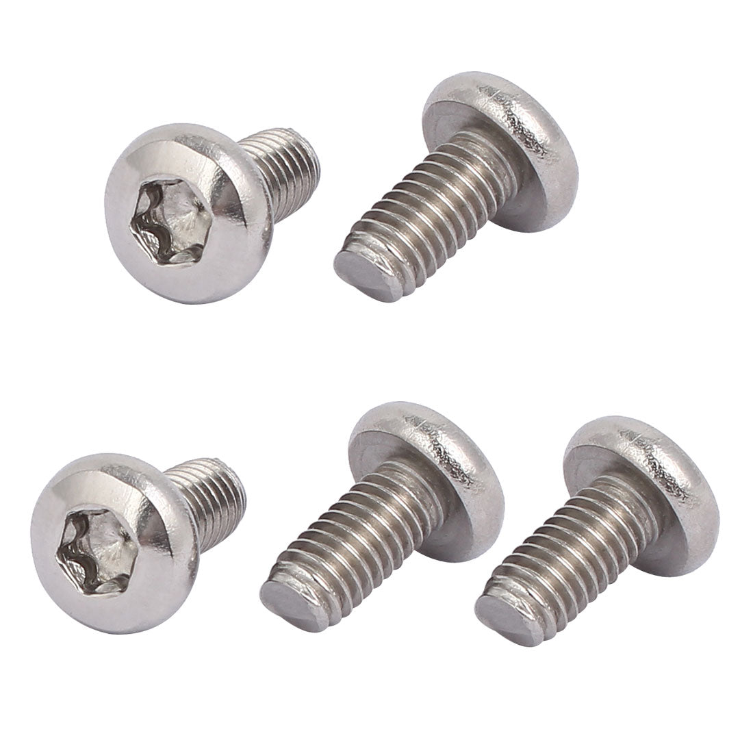 Harfington M6x12mm 304 Stainless Steel Pan Head Torx Socket Cap Screws Fasteners 5pcs
