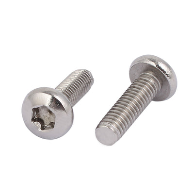 Harfington M6x20mm 304 Stainless Steel Button Head Torx Socket Cap Screws Fasteners 25pcs