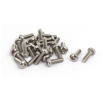 Harfington M6x20mm 304 Stainless Steel Button Head Torx Socket Cap Screws Fasteners 25pcs