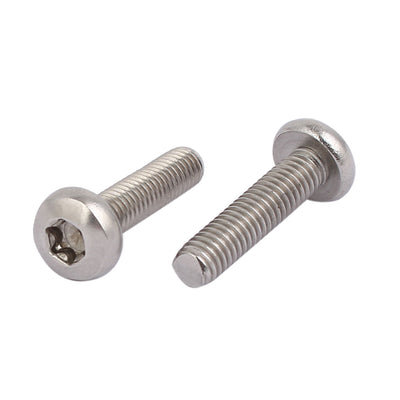 Harfington M6x25mm 304 Stainless Steel Button Head Torx Socket Cap Screws Fasteners 4pcs