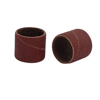 Harfington 13mm x 15mm x 13mm 240 Grit Abrasive Sanding Sleeves Sandpaper Dark Brown 25pcs