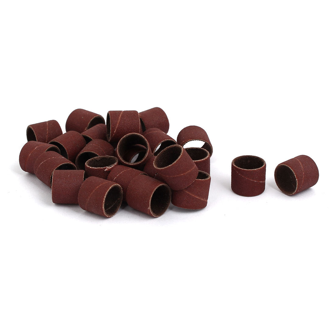 Harfington 13mm x 15mm x 13mm 240 Grit Abrasive Sanding Sleeves Sandpaper Dark Brown 25pcs