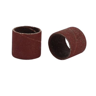 Harfington 13mm x 15mm x 13mm 400 Grit Abrasive Sanding Sleeves Sandpaper Dark Brown 25pcs