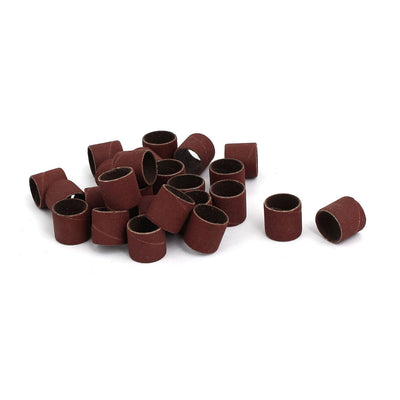 Harfington 13mm x 15mm x 13mm 400 Grit Abrasive Sanding Sleeves Sandpaper Dark Brown 25pcs