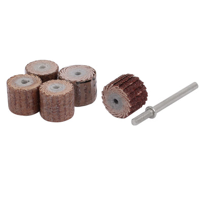 Harfington 15pcs 13mm Dia 120 Grit Sandpaper Flap Sanding Wheel Grinding Head w Mandrels