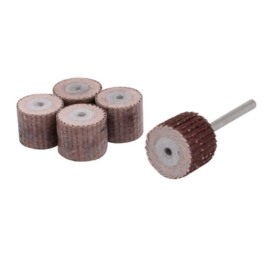 Harfington 180 Grit 15mm Dia Sandpaper Flap Sanding Wheel Grinding Polishing Tool 5pcs