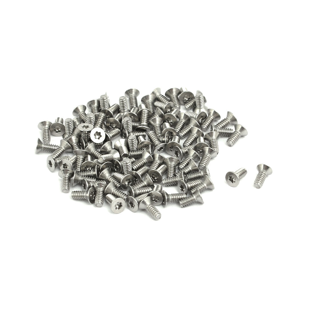 Harfington M1.6x4mm T4 304 Stainless Steel Flat Torx Head Screw 100pcs