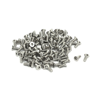 Harfington M1.6x4mm T4 304 Stainless Steel Flat Torx Head Screw 100pcs