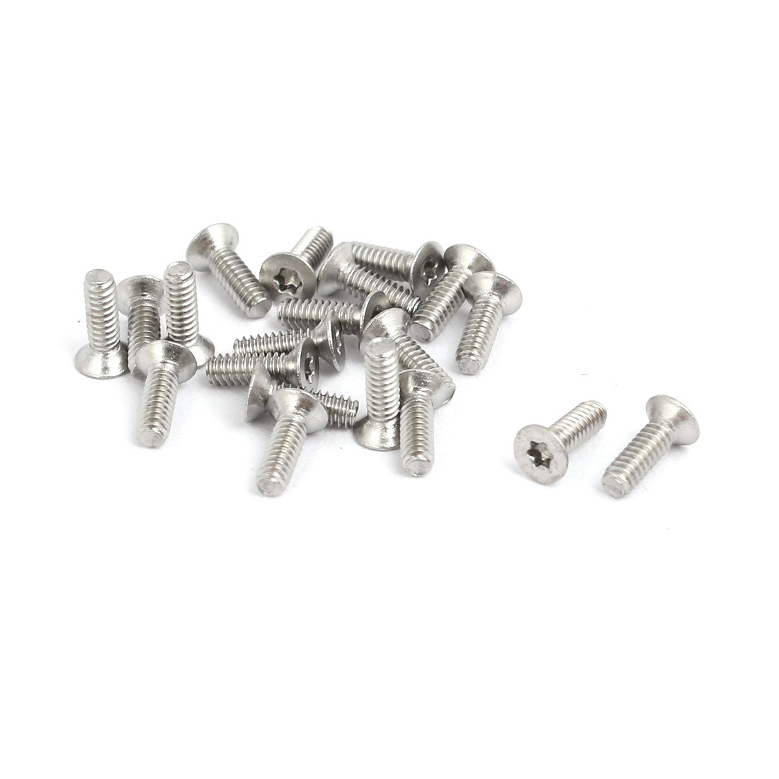 Harfington M1.6x5mm T4 304 Stainless Steel Flat Torx Head Screw 20pcs