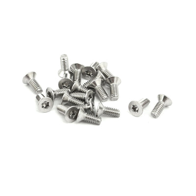 Harfington M2x5mm 304 Stainless Steel Flat Head Torx Drive Type Screw Silver Tone 20pcs