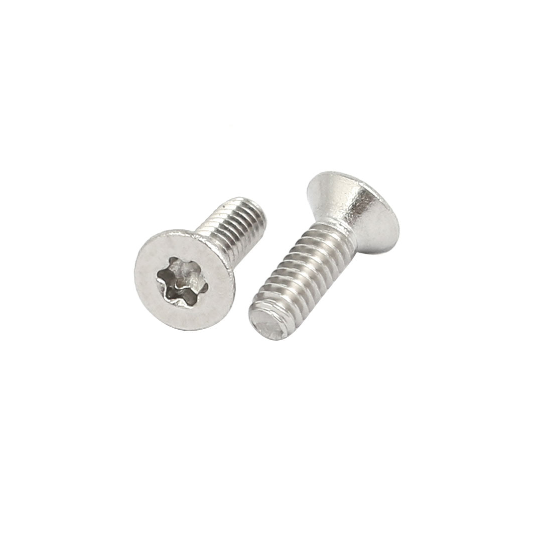 Harfington M2x6mm 304 Stainless Steel Flat Head Torx Drive Type Screw Silver Tone 50pcs