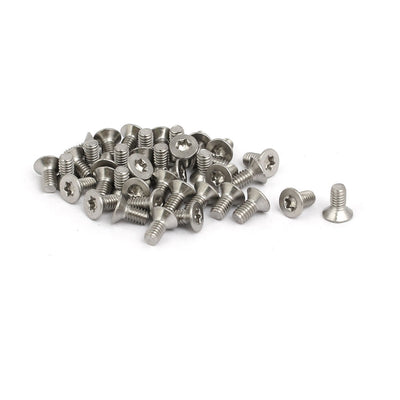 Harfington M2.5x5mm T8 304 Stainless Steel Flat Torx Head Screw 40pcs