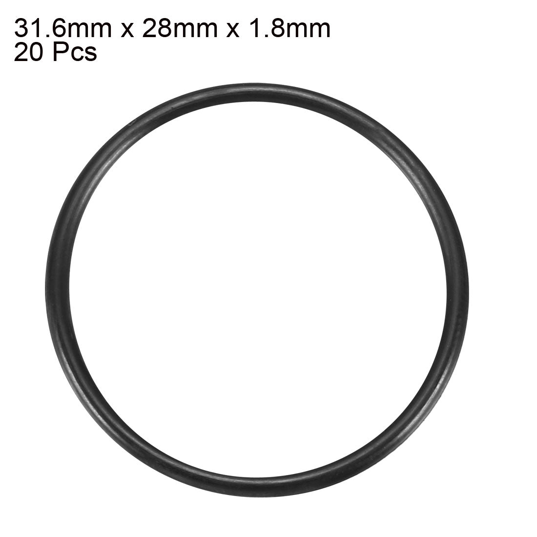 Harfington Nitrile Rubber O-Rings, Metric Buna-N Sealing Gasket, Black, Pack of 20