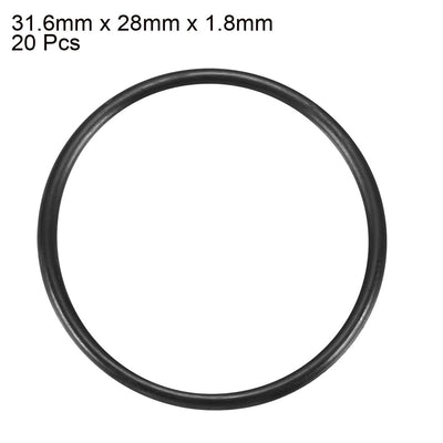 Harfington Nitrile Rubber O-Rings, Metric Buna-N Sealing Gasket, Black, Pack of 20
