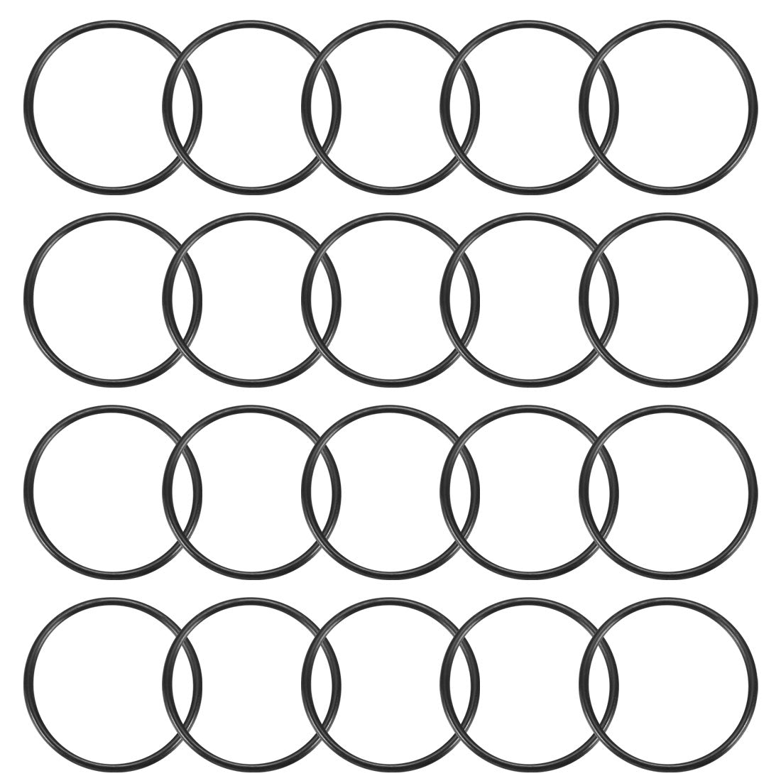 Harfington Nitrile Rubber O-Rings, Metric Buna-N Sealing Gasket, Black, Pack of 20