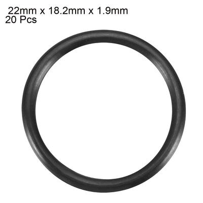 Harfington Nitrile Rubber O-Rings, Metric Buna-N Sealing Gasket, Black, Pack of 20