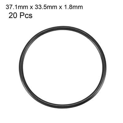 Harfington Nitrile Rubber O-Rings, Metric Buna-N Sealing Gasket, Black, Pack of 20